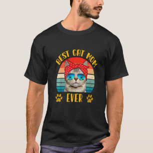 T-shirt Maman Chat Rétro Vintage Meilleure Maman Chat Fête