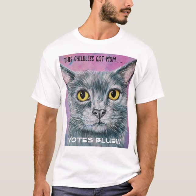 T-shirt maman chat sans enfant (Devant)