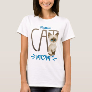 T-shirt Maman Chat Siamese Cute
