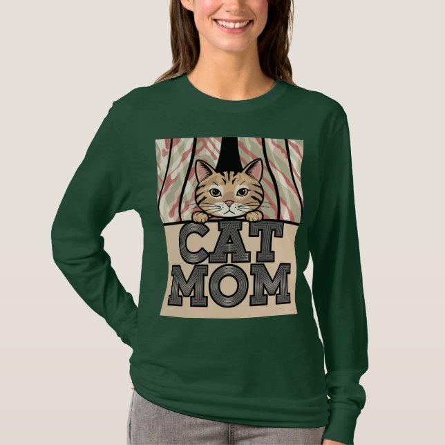 T-shirt Maman Chat Vert (Devant)