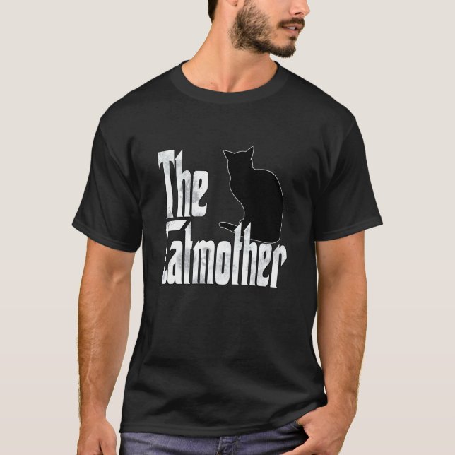 T-shirt Maman Chatte Matou Noir Mère Kitty Maman  4 (Devant)