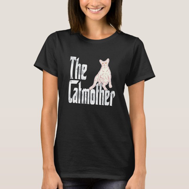 T-shirt Maman chatte mère chatte paresseuse Sphynx Mère ch (Devant)