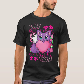 T-shirt Maman Chatte Mignonnes Pattes de Chat Chaton   Ado