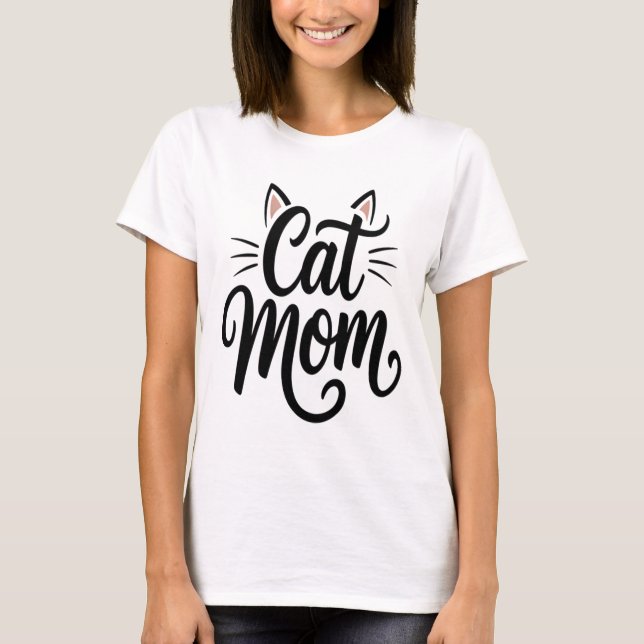 T-shirt Maman Chatte Moustaches et Oreilles (Devant)
