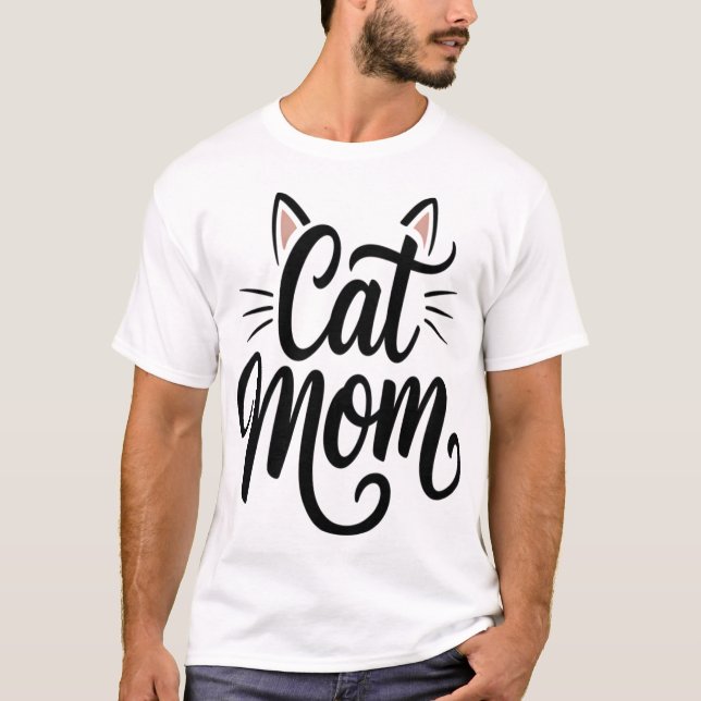 T-shirt Maman Chatte Moustaches et Oreilles (Devant)
