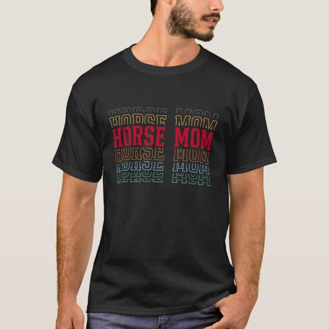 T-shirt Maman Cheval Drôle Texte Superposé Propriétaire d' (Devant)