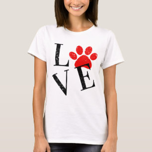 T-SHIRT MAMAN CHIEN AMOUR BRANCHÉ PATTE