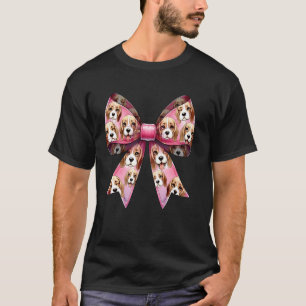 T-shirt Maman Chien Beagle Arc Coquette Motif Rose Mignonn