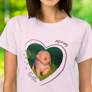 T-shirt Maman Chien Chat Mignon Photo Empreintes de Patte