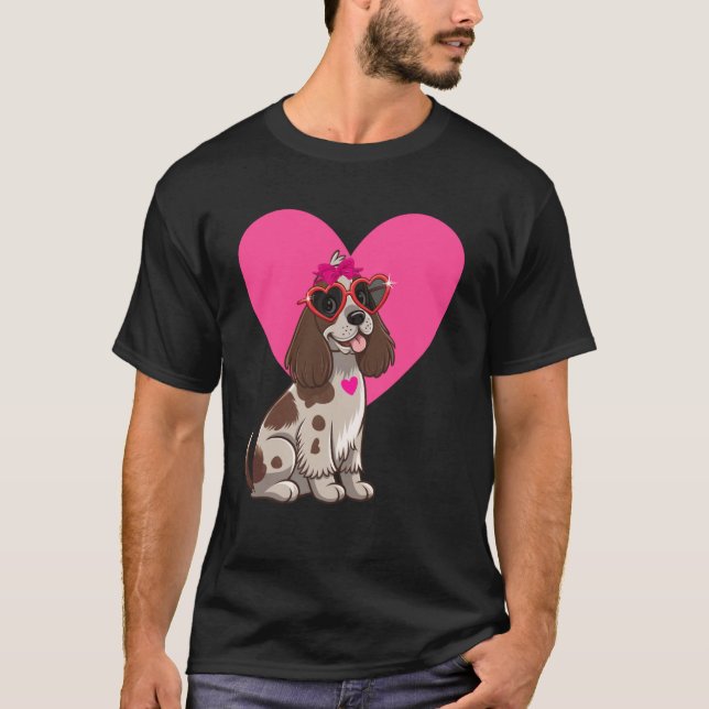 T-shirt Maman Chien Cocker Spaniel Anglais Saint-Valentin  (Devant)