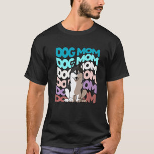 T-shirt Maman chien cool Husky sibérien Rétro Vintage Chie