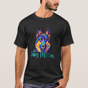 T-shirt Maman Chien Couleur Cool Berger Allemand Cœur Empr