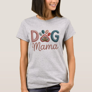 T-shirt Maman Chien de Style Broderie - Fête des Mères