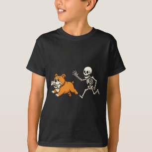 T-shirt Maman Chien Drôle de Bulldog Squelette Halloween A