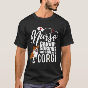 T-shirt Maman Chien Infirmière Corgi Allaitement Pour Femm