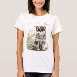 T-shirt Maman Chien Malamute d'Alaska Floral
