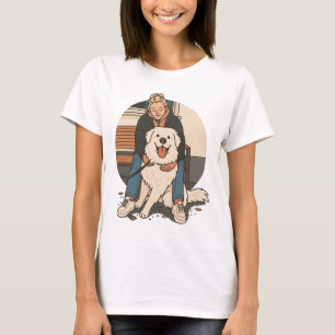 T-shirt Maman Chien qui Sert son Chiot Fluffy - Moment de