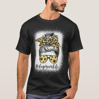 T-shirt Maman Chienne Vie Fouillis Chignon Bandana Imprimé