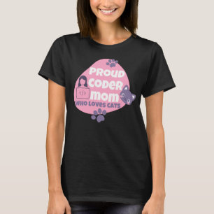 T-SHIRT MAMAN CODEUSE FIÈRE QUI AIME LES CHATS - MAMAN COD