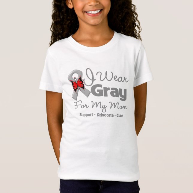 T-Shirt Maman - conscience grise de ruban (Devant)