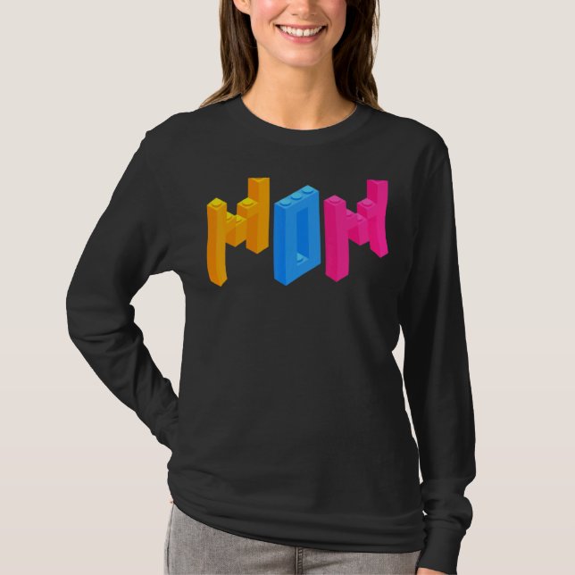 T-shirt Maman Constructeur de briques Blocs Maître Constru (Devant)