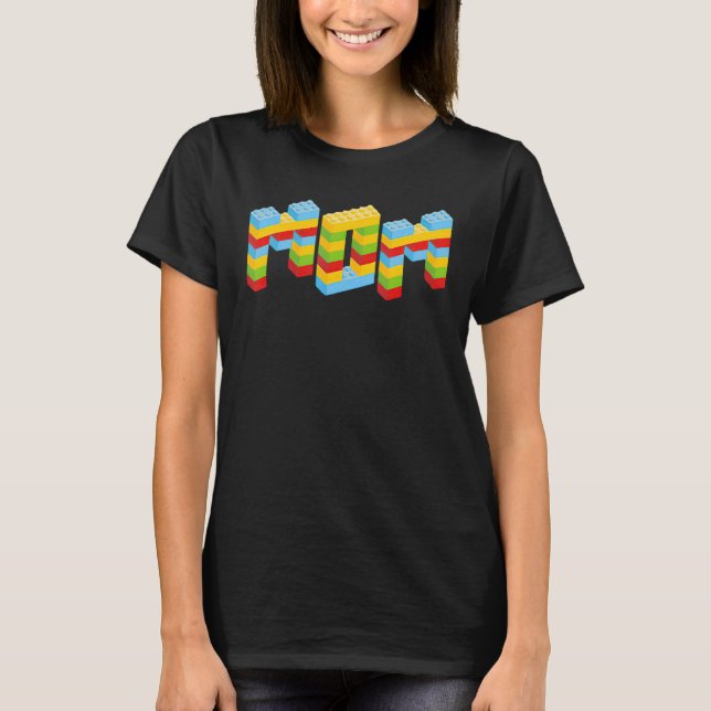 T-shirt Maman Constructeur de briques Blocs Maître Constru (Devant)