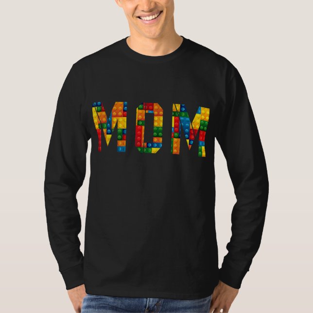 T-shirt Maman Constructeur de briques Funny Blocs Maître C (Devant)