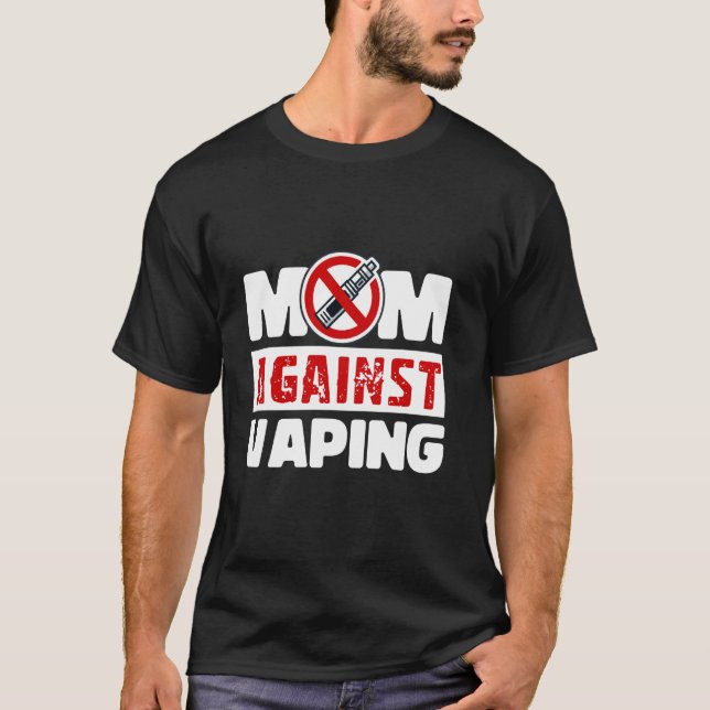T-shirt Maman Contre Vaping Funny Anti Vape Fumée sans mot (Devant)