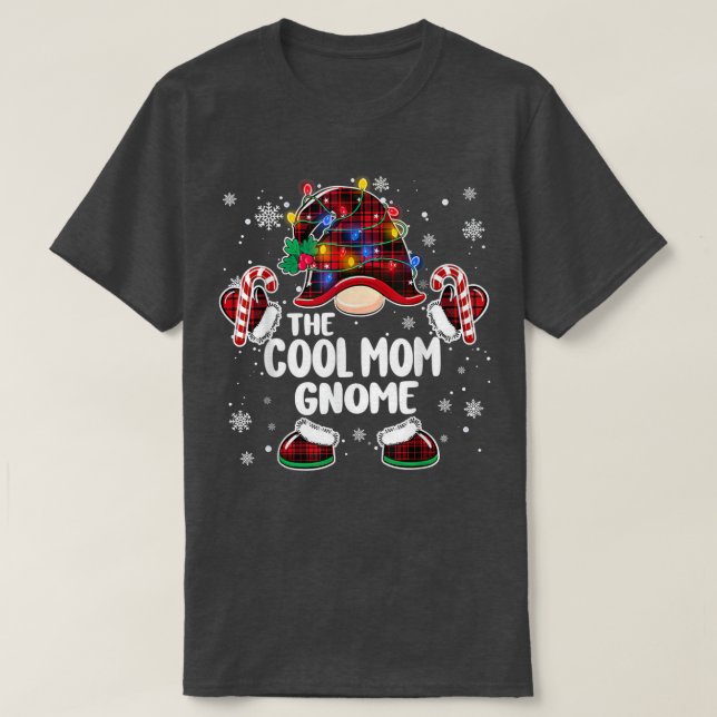 T-shirt Maman Cool Gnome Buffalo a planté un arbre de Noël (Design devant)