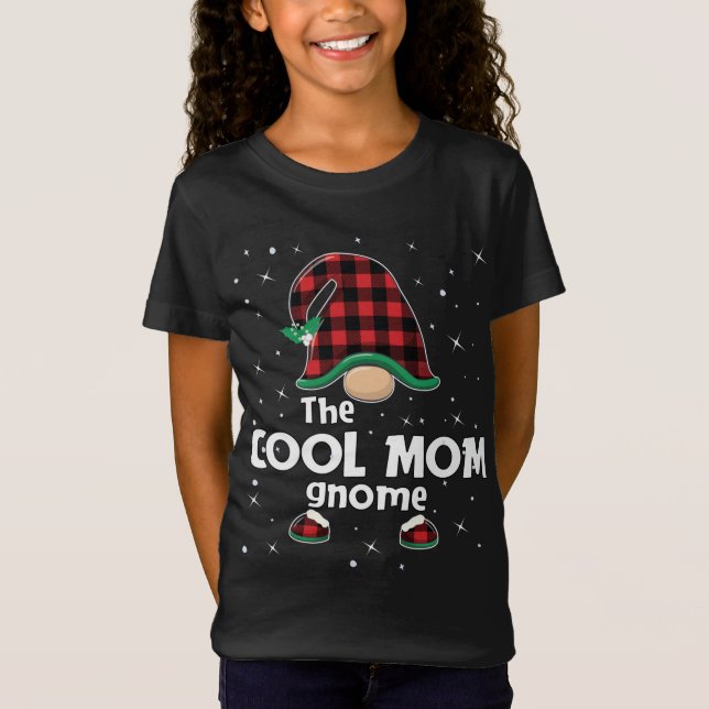 T-Shirt Maman cool Gnome Buffalo Plaid Correspondance Gi d (Devant)