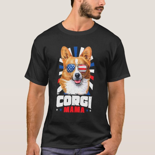 T-shirt Maman Corgi du 4 juillet (Devant)