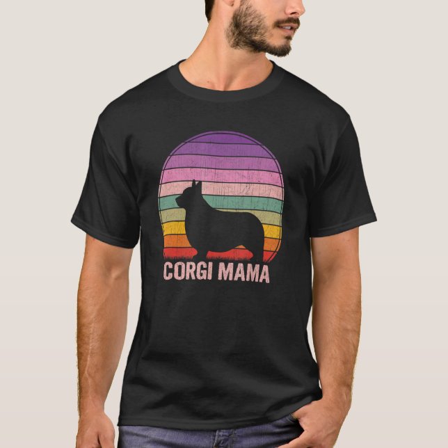 T-shirt Maman Corgi Graphique Rétro Corgi (Devant)