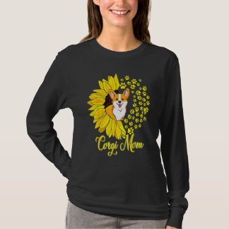 T-shirt Maman Corgi Joli Chien Corgi Tournesol Bonne Fête 