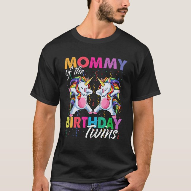 T-shirt Maman D'Anniversaire Jumeaux Garçon Fille Dabbing  (Devant)