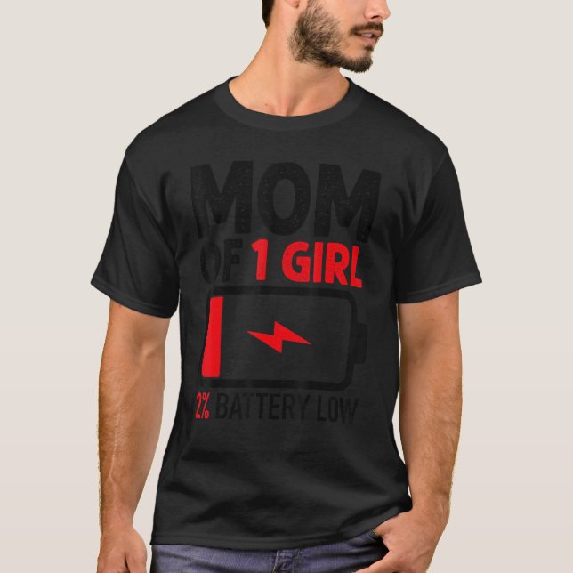 T-shirt Maman de 1 fille Batterie basse de la fille de la  (Devant)