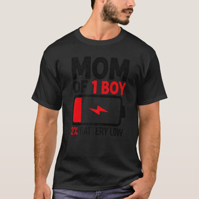 T-shirt Maman de 1 Garçon Batterie basse de Fils Fête des  (Devant)