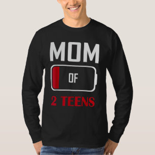 T-shirt Maman De 2 Ados Fête des mères Femmes Dehors