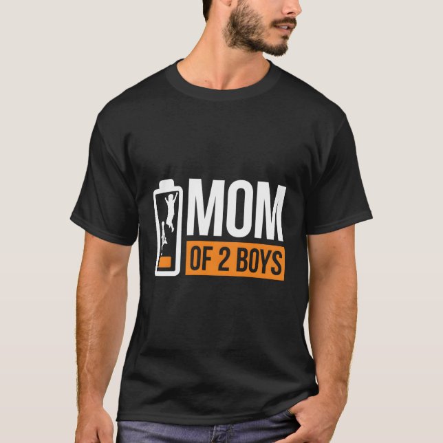 T-shirt Maman De 2 Batterie Faible (Devant)