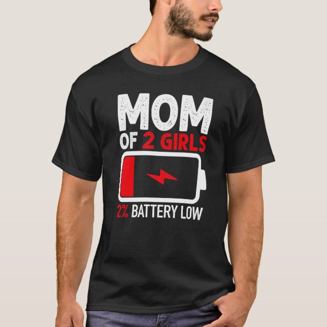 T-shirt Maman de 2 filles Batterie basse de fille Mères (Devant)
