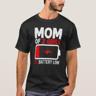 T-shirt Maman De 2 Filles De Fille Fille Fête Des Mères Fe