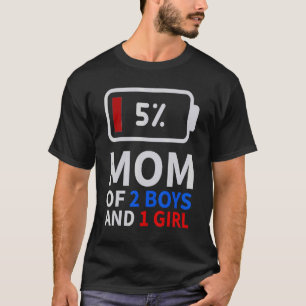 T-shirt Maman de 2 Garçons 1 Fille batterie basse famille 
