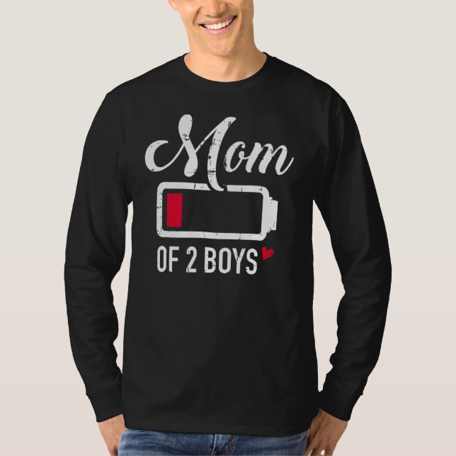 T-shirt Maman De 2 Garçons Batterie basse (Devant)