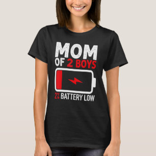 T-shirt Maman de 2 garçons Batterie basse de Son Fils Fête