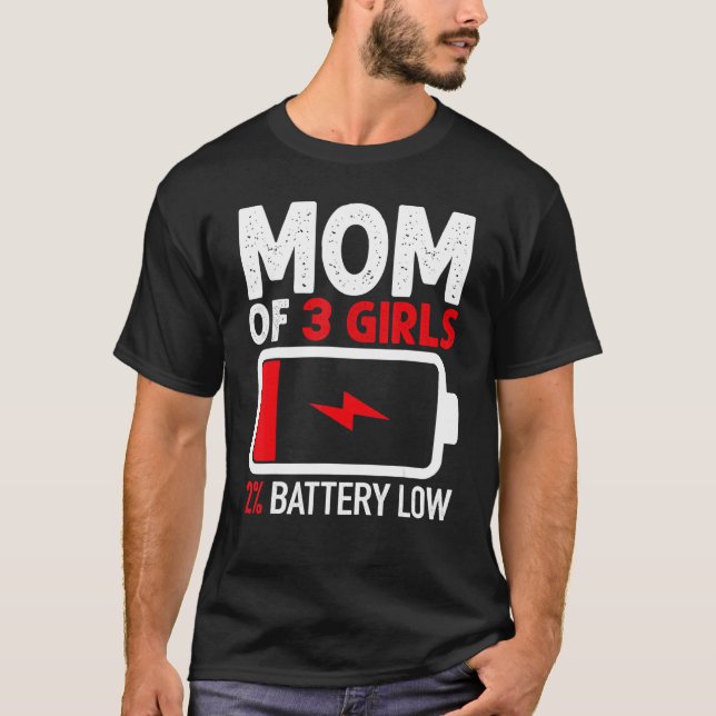 T-shirt Maman de 3 filles Batterie basse de la fille Mères (Devant)