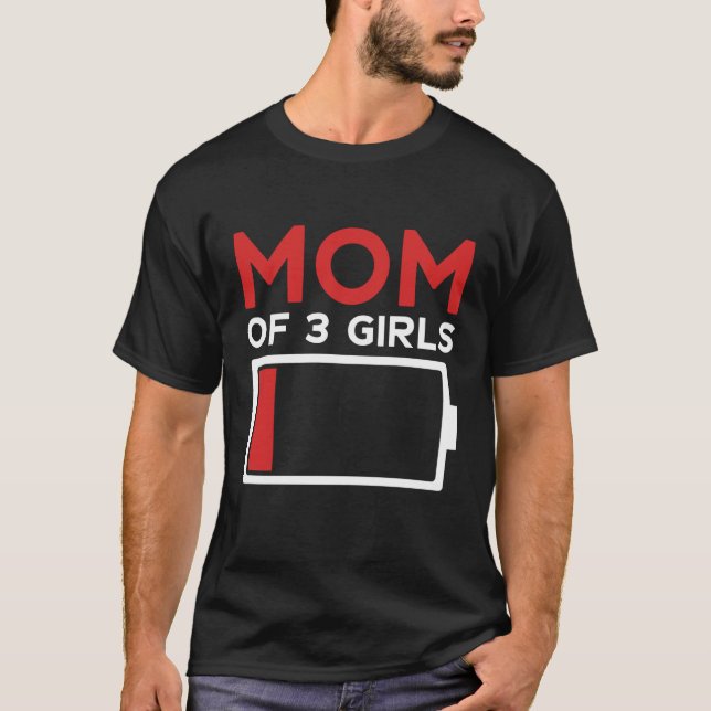 T-shirt Maman de 3 filles Fête des mères (Devant)