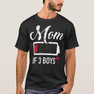T-shirt Maman de 3 garçons batterie basse