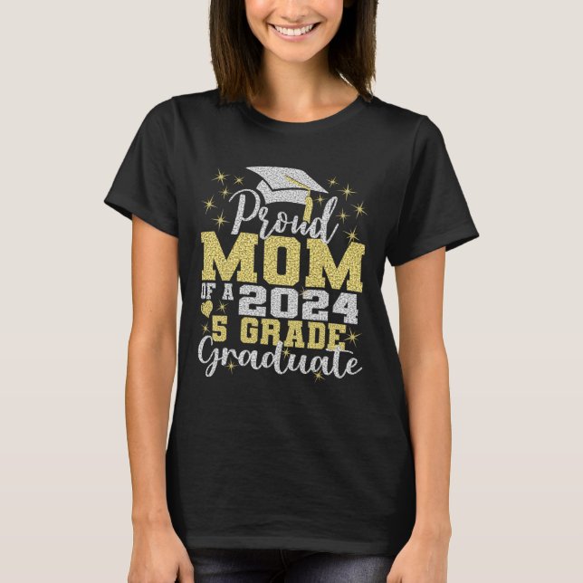 T-shirt Maman De 5E Année Diplômée 2024 Primaire (Devant)