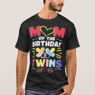 T-shirt Maman De Anniversaire Jumeaux Anniversaire Design
