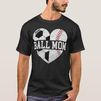 T-shirt Maman de balle  Cœur drôle Maman de baseball de fo