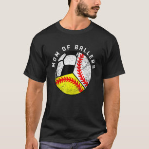 T-shirt Maman De Ballers Baseball Softball Soccer Maman